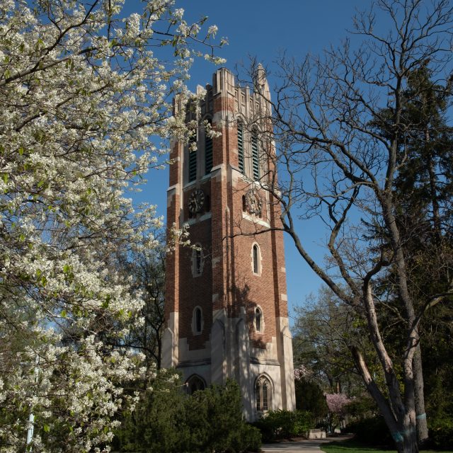Beaumont Tower on a spring morning